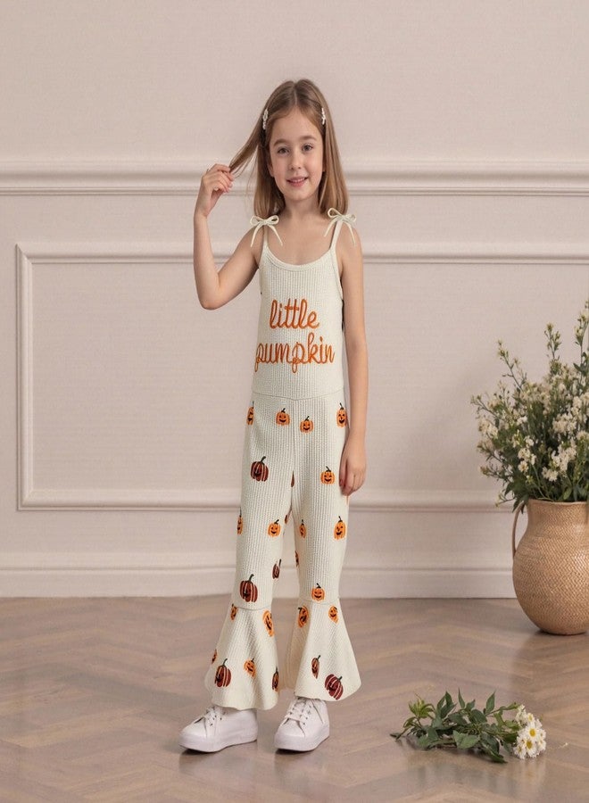 Ayalinggo Baby Girl Halloween Outfit Little Pumpkin Overalls Toddler Romper Spaghetti Strap Jumpsuit Family Matching Outfits Beige Little Pumpkin 6-12 Months - Image 3